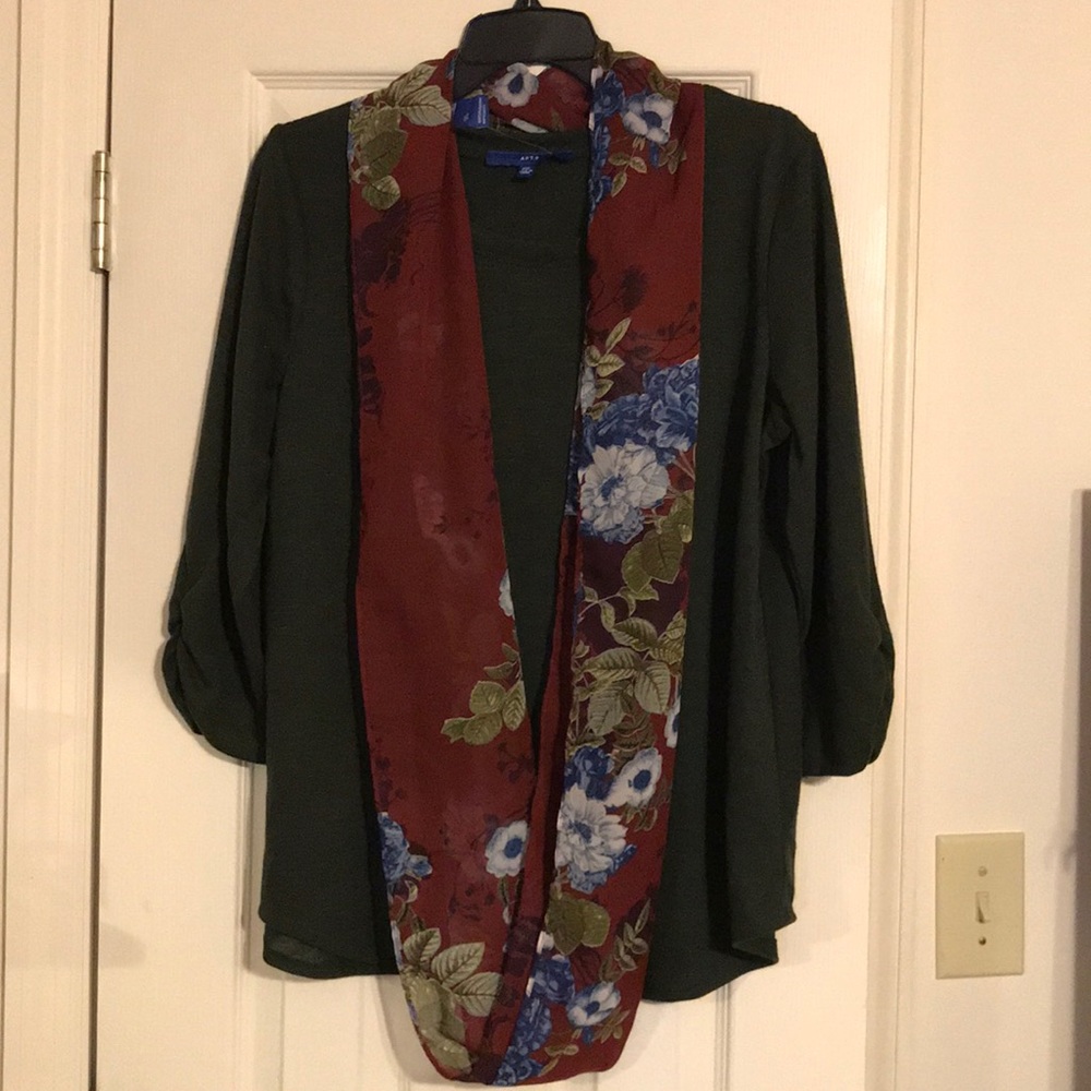 Apt. 9 Olive Green Sweater & Scarf